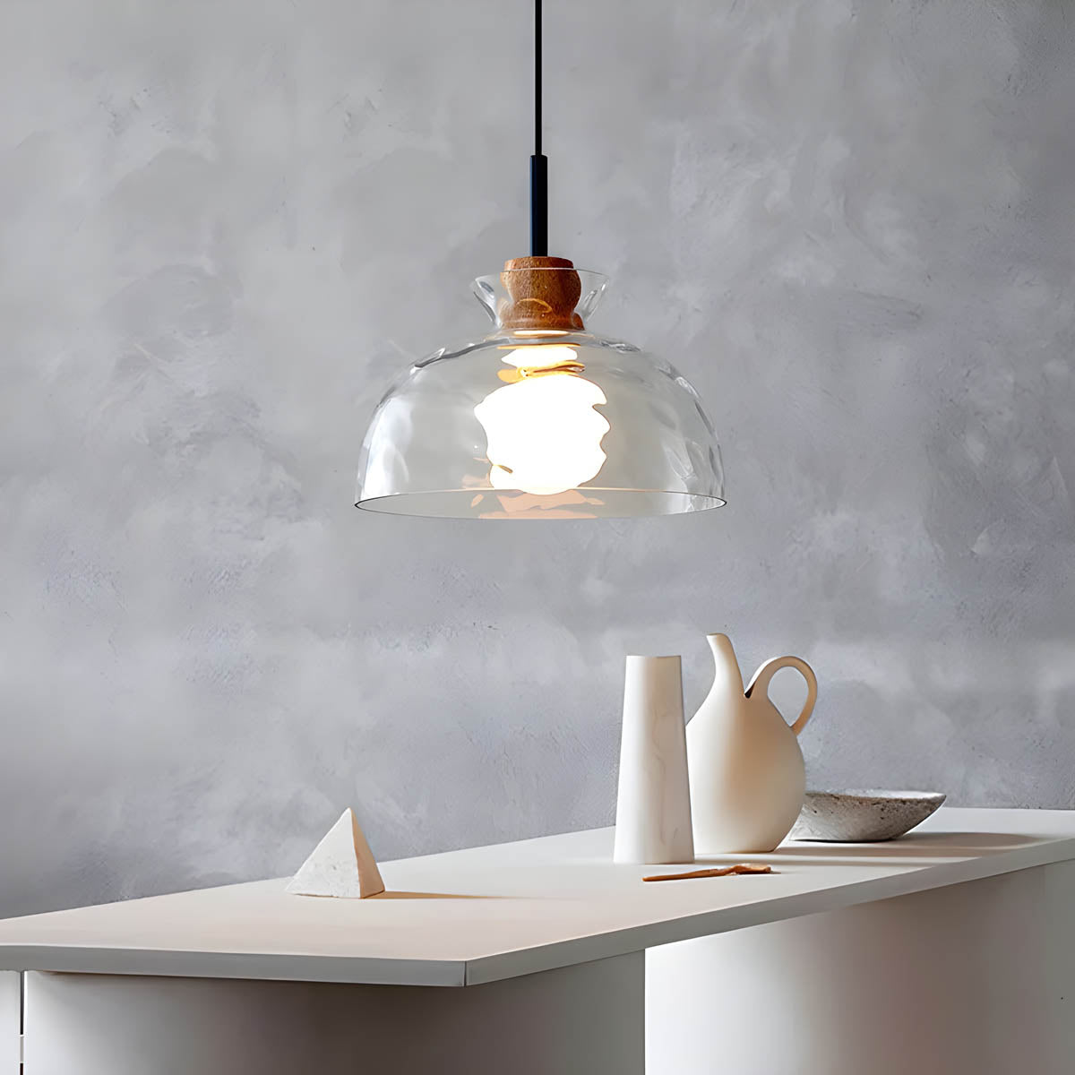 TOKYO Glass Chandelier Pendant Light | Modern LED Ceiling Lamp | E27 Bulb Included | Adjustable Cord | Minimalist Luxury Lighting
