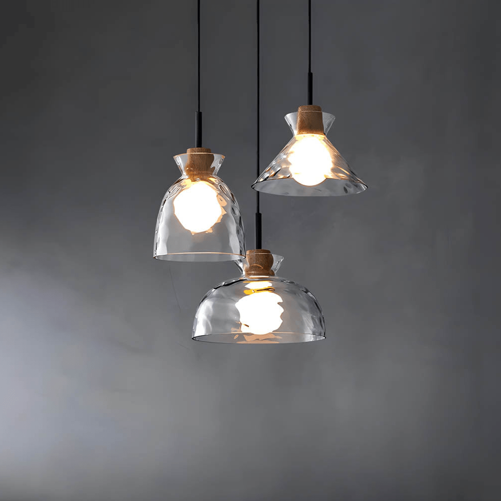 TOKYO Glass Chandelier Pendant Light | Modern LED Ceiling Lamp | E27 Bulb Included | Adjustable Cord | Minimalist Luxury Lighting