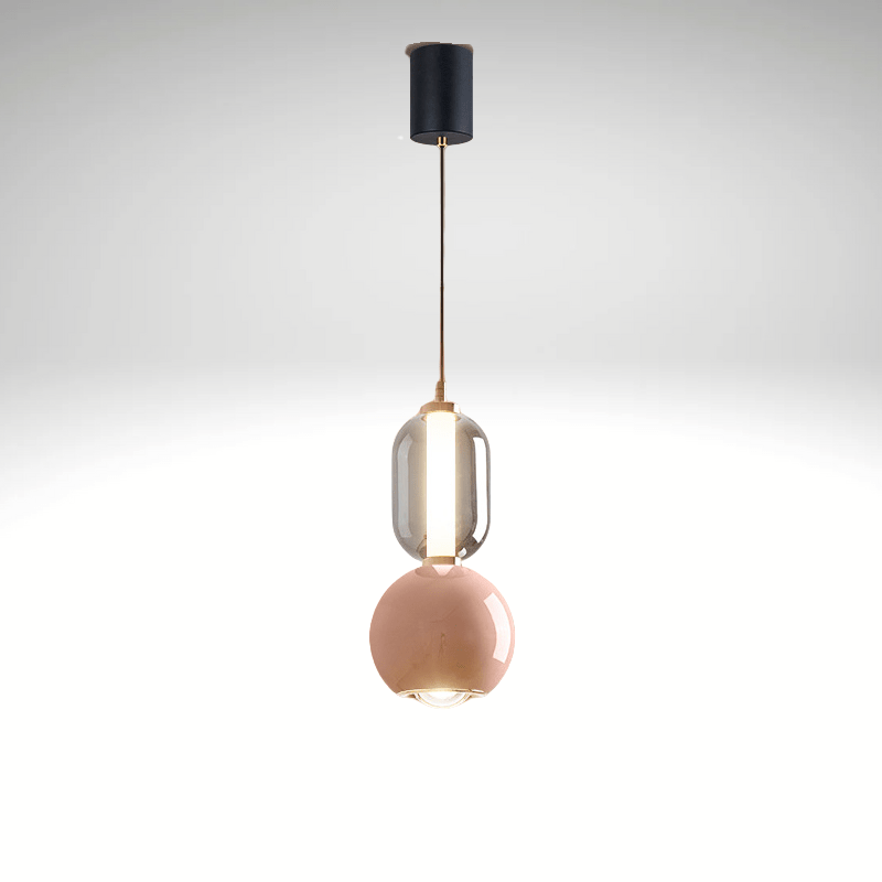 Nordic Creative Pendant Lamp Iron Glass Modern Hanging Light | LED Included | Minimalist Indoor Chandelier | Bedroom Dining Lighting