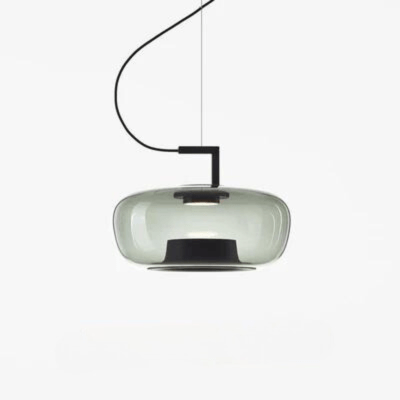 Scandinavian Modern Kitchen Pendant Lamp with Glass Globe | E27 LED Ceiling Light | Iron & Glass Stone | Dining Table Hanging Light