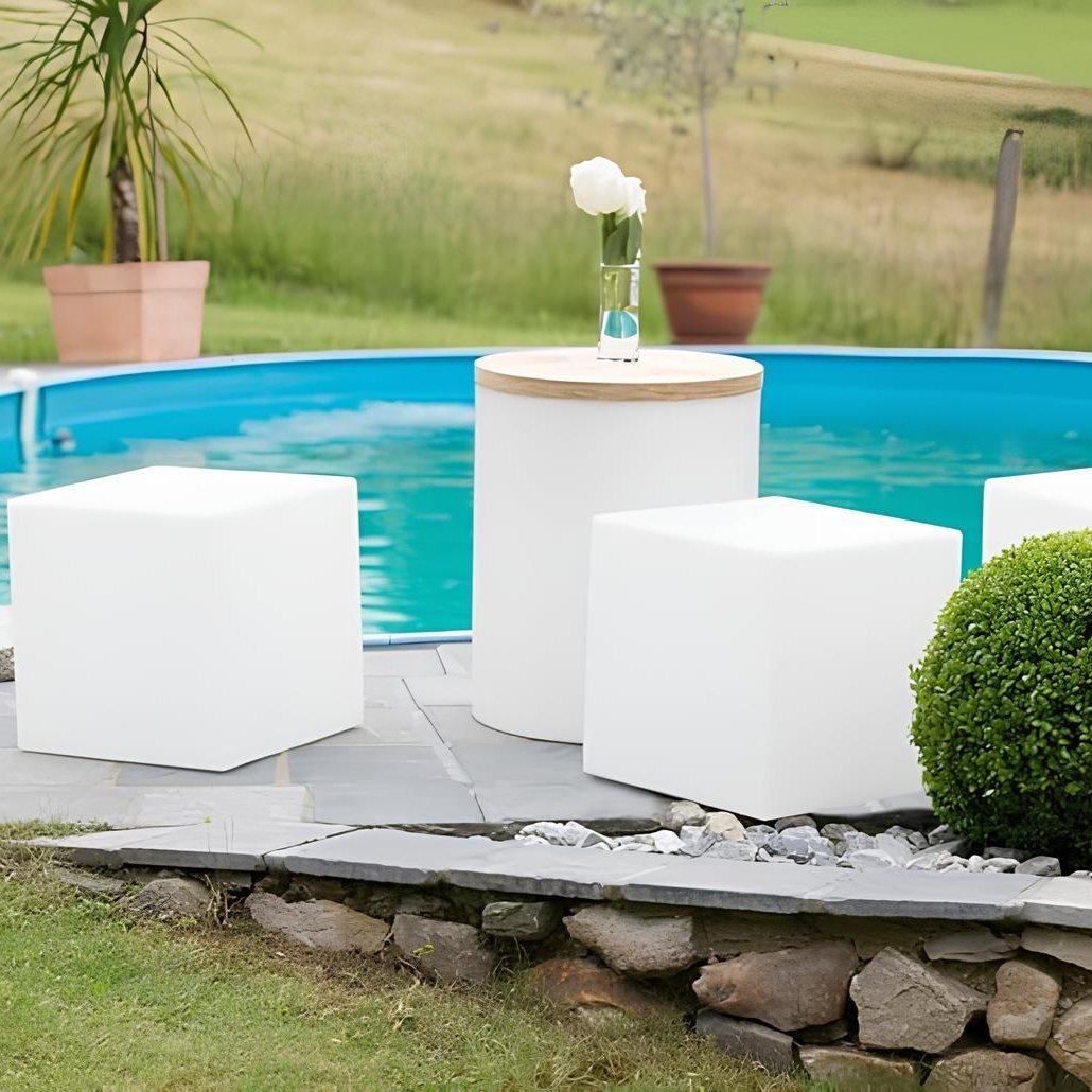 Cubic Garden Light Modern Cube Design | Rechargeable LED | USB & Solar Powered | Indoor & Outdoor Lighting