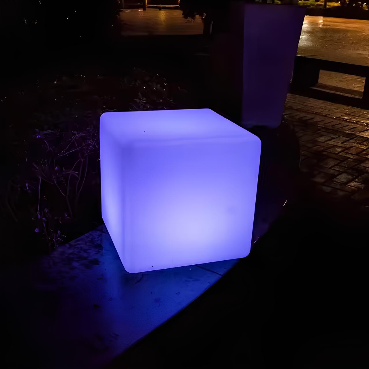 Cubic Garden Light Modern Cube Design | Rechargeable LED | USB & Solar Powered | Indoor & Outdoor Lighting