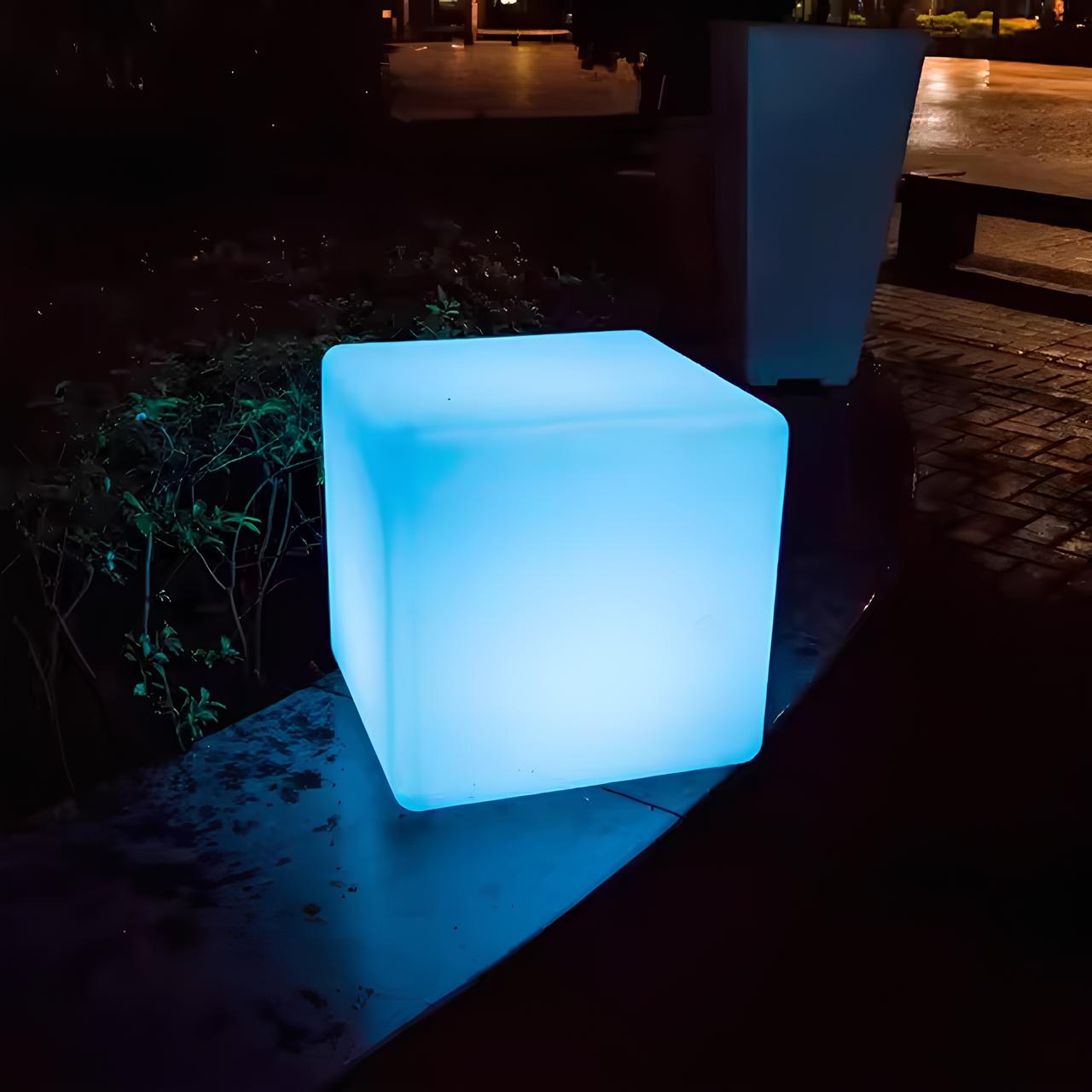 Cubic Garden Light Modern Cube Design | Rechargeable LED | USB & Solar Powered | Indoor & Outdoor Lighting