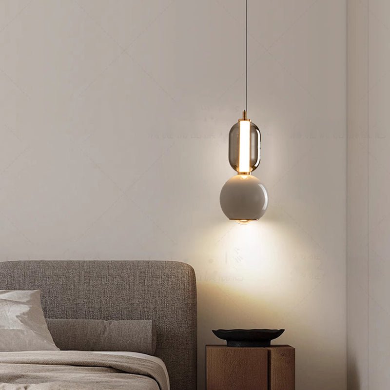 Nordic Creative Pendant Lamp Iron Glass Modern Hanging Light | LED Included | Minimalist Indoor Chandelier | Bedroom Dining Lighting