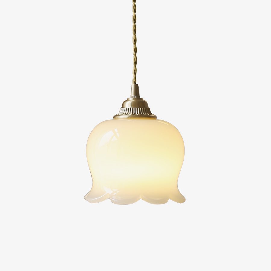 Valley Flower Pendant Lamp Floral Ceiling Light | Brass & Resin Design | E26/E27 Socket | Adjustable 150cm Hanging Cable