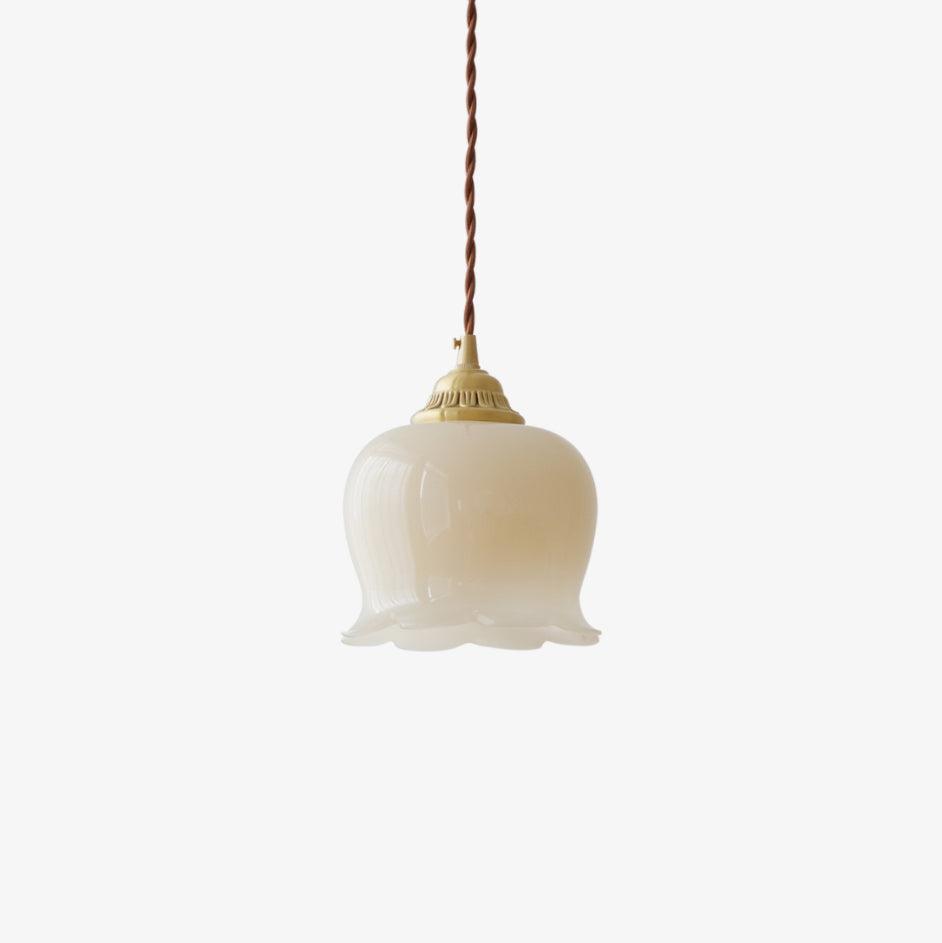 Valley Flower Pendant Lamp Floral Ceiling Light | Brass & Resin Design | E26/E27 Socket | Adjustable 150cm Hanging Cable