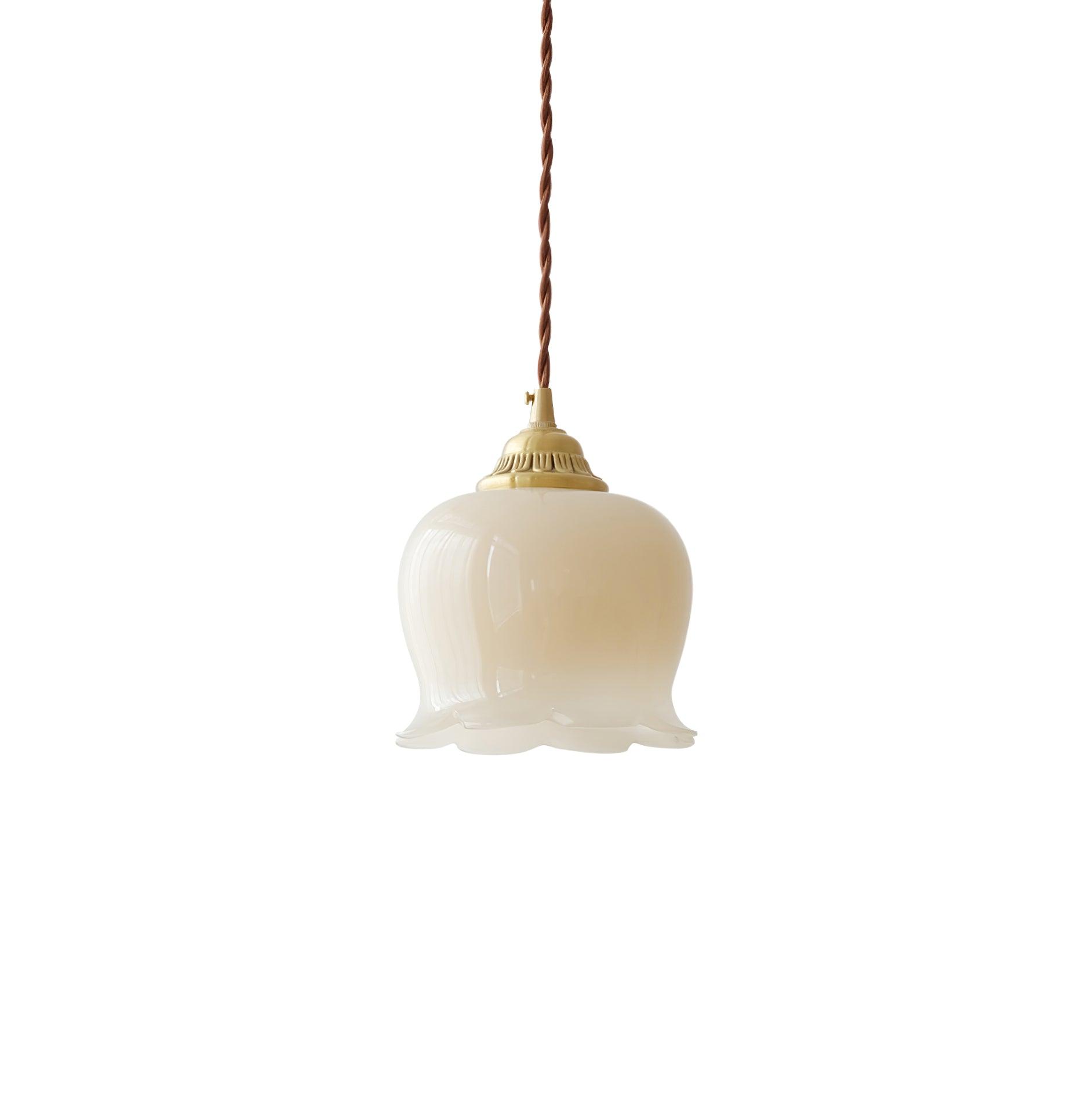 Valley Flower Pendant Lamp Floral Ceiling Light | Brass & Resin Design | E26/E27 Socket | Adjustable 150cm Hanging Cable