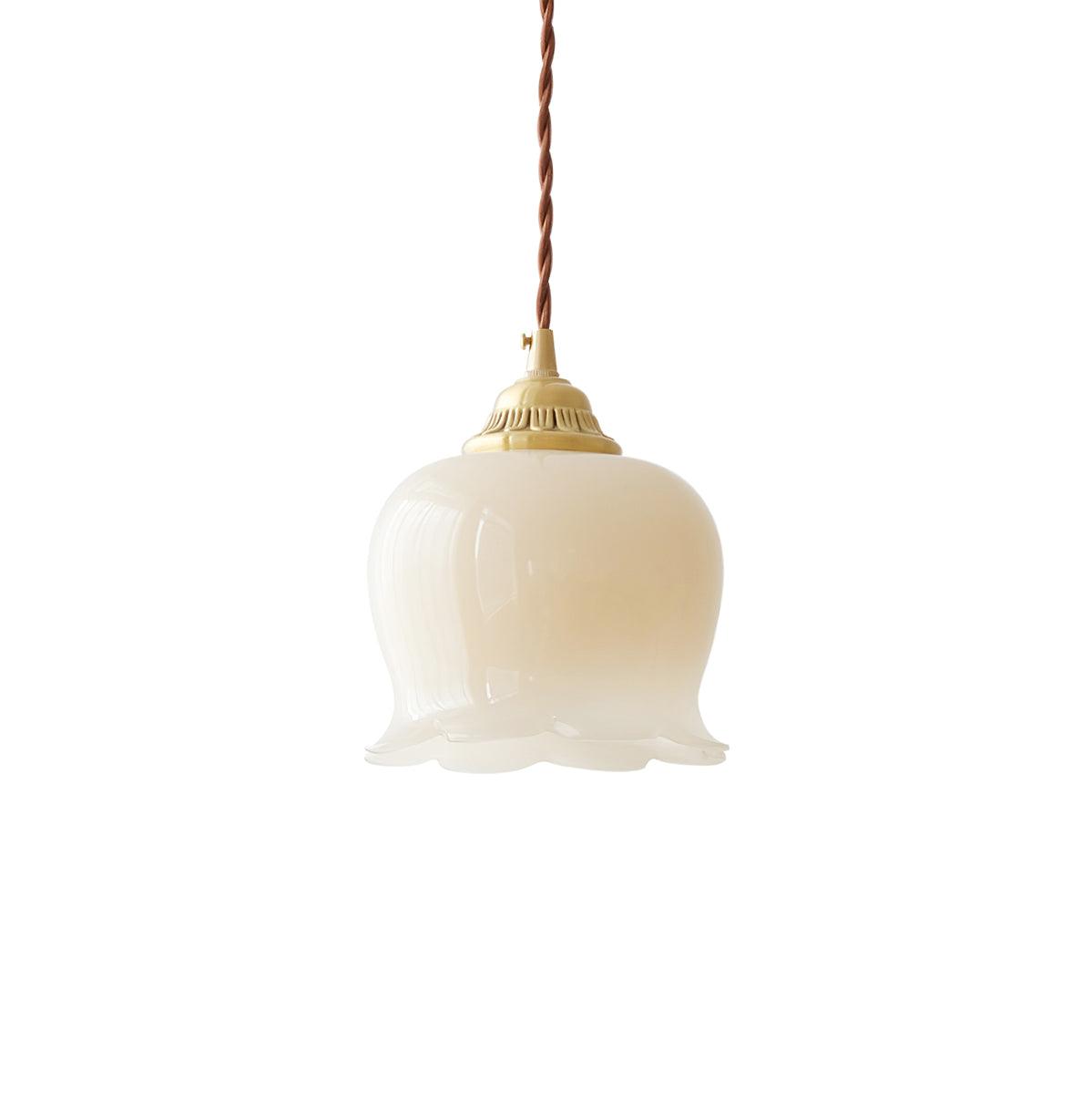 Valley Flower Pendant Lamp Floral Ceiling Light | Brass & Resin Design | E26/E27 Socket | Adjustable 150cm Hanging Cable