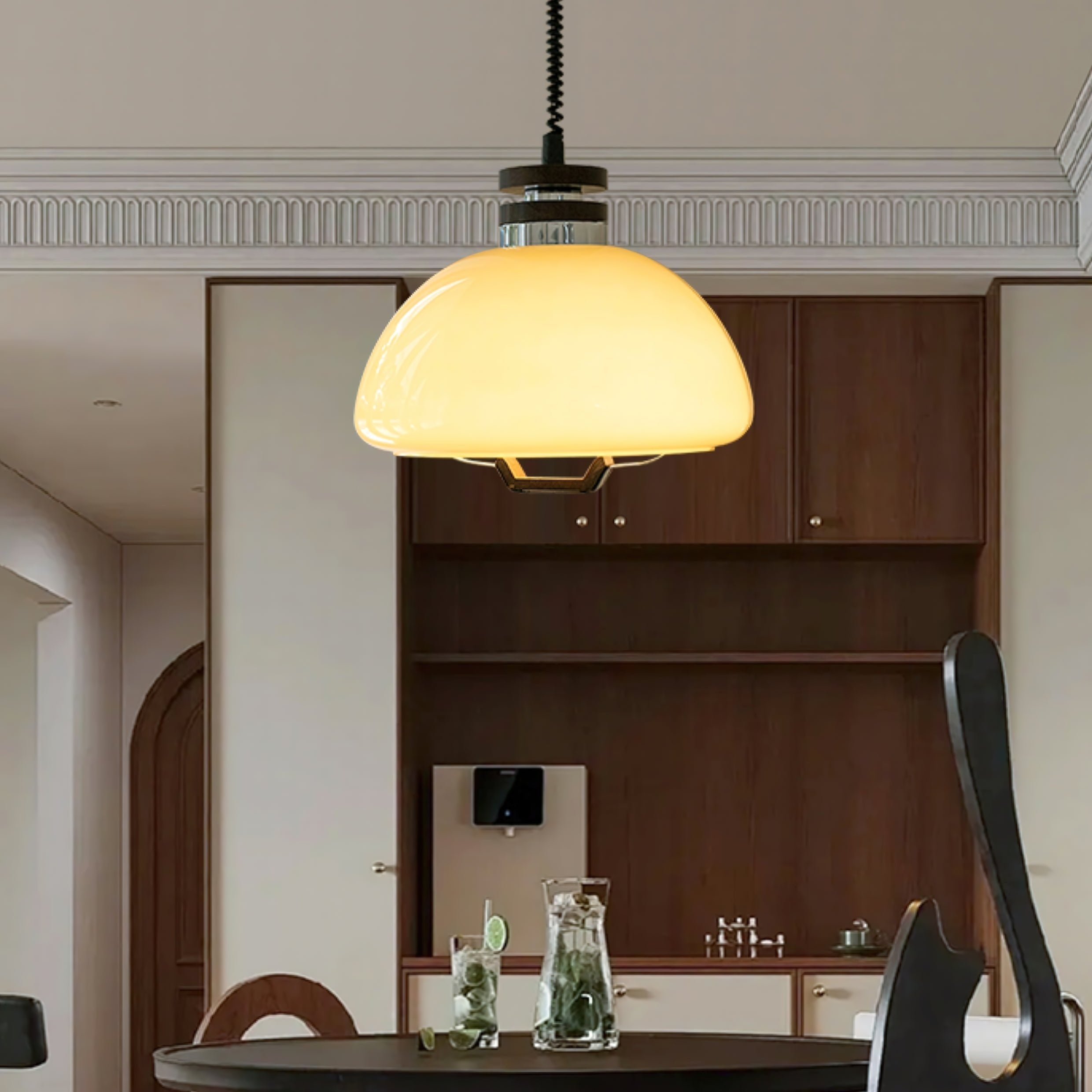 Vela Pudding Pendant Lamp Glass Ceiling Light | Modern Sculptural Design | E26/E27 Socket | Warm Ambient LED Lighting