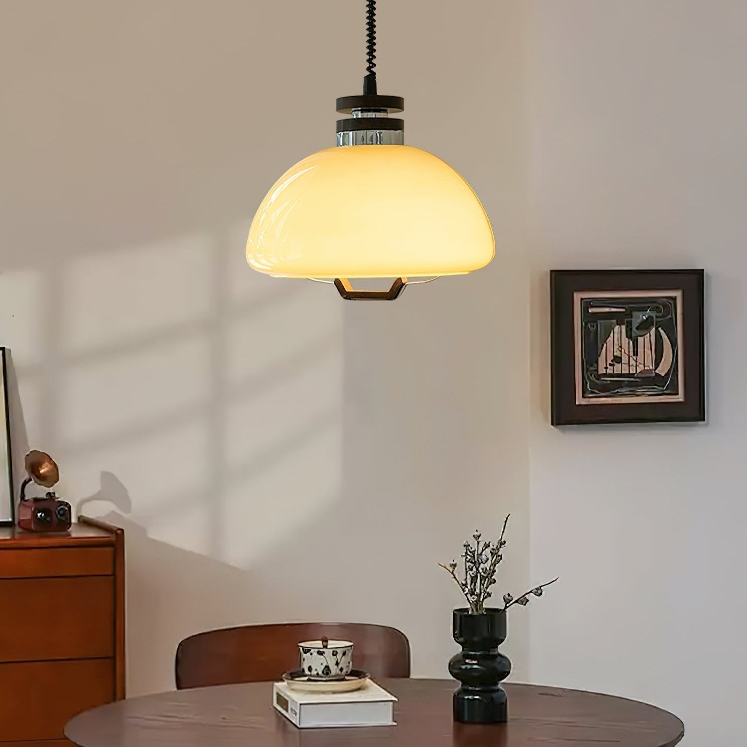 Vela Pudding Pendant Lamp Glass Ceiling Light | Modern Sculptural Design | E26/E27 Socket | Warm Ambient LED Lighting