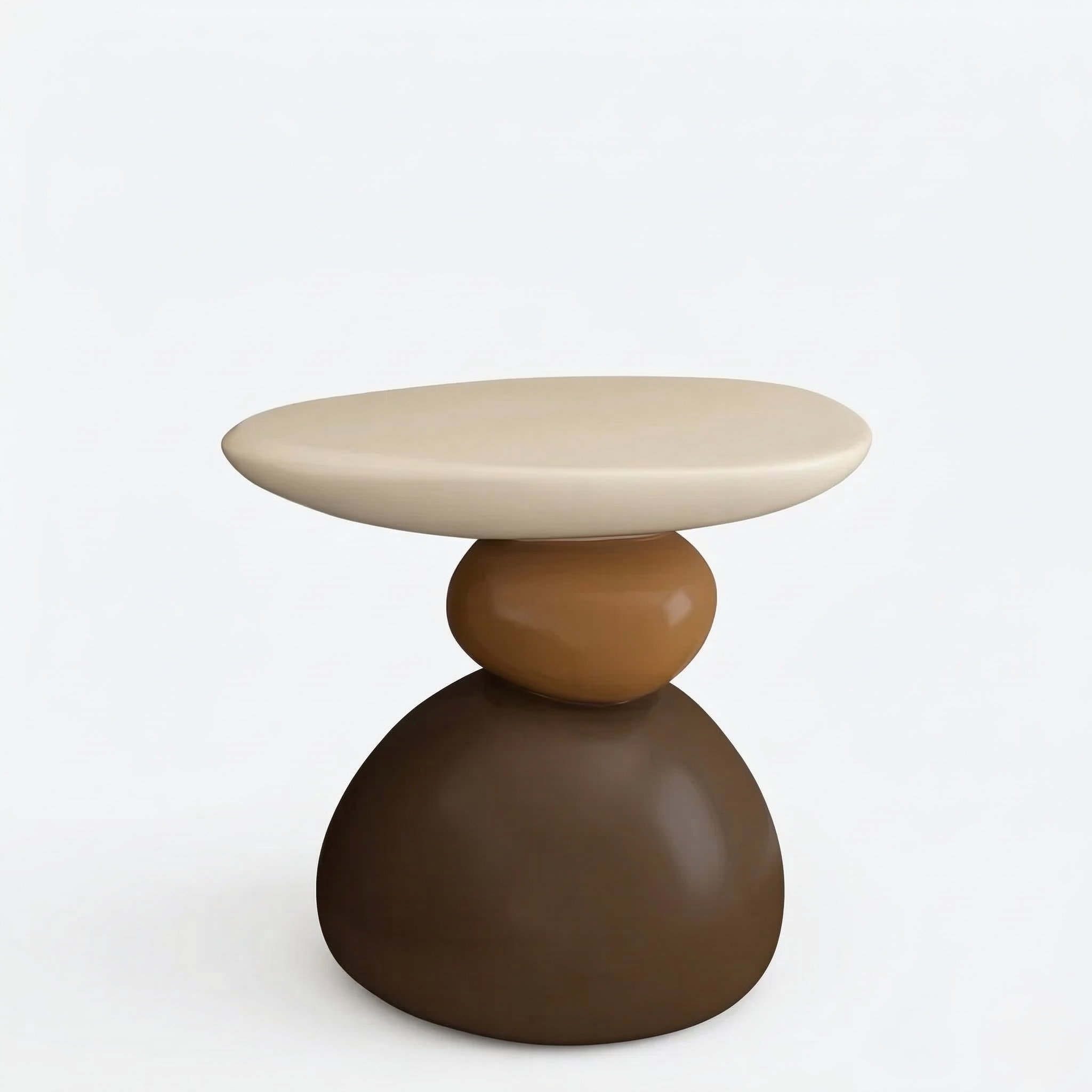 Cireva Scandinavian Side Table | Modern Minimalist Living Room & Bedroom Accent Table | Compact Resin Round Side Table / Nightstand | Ø43 × H40 cm