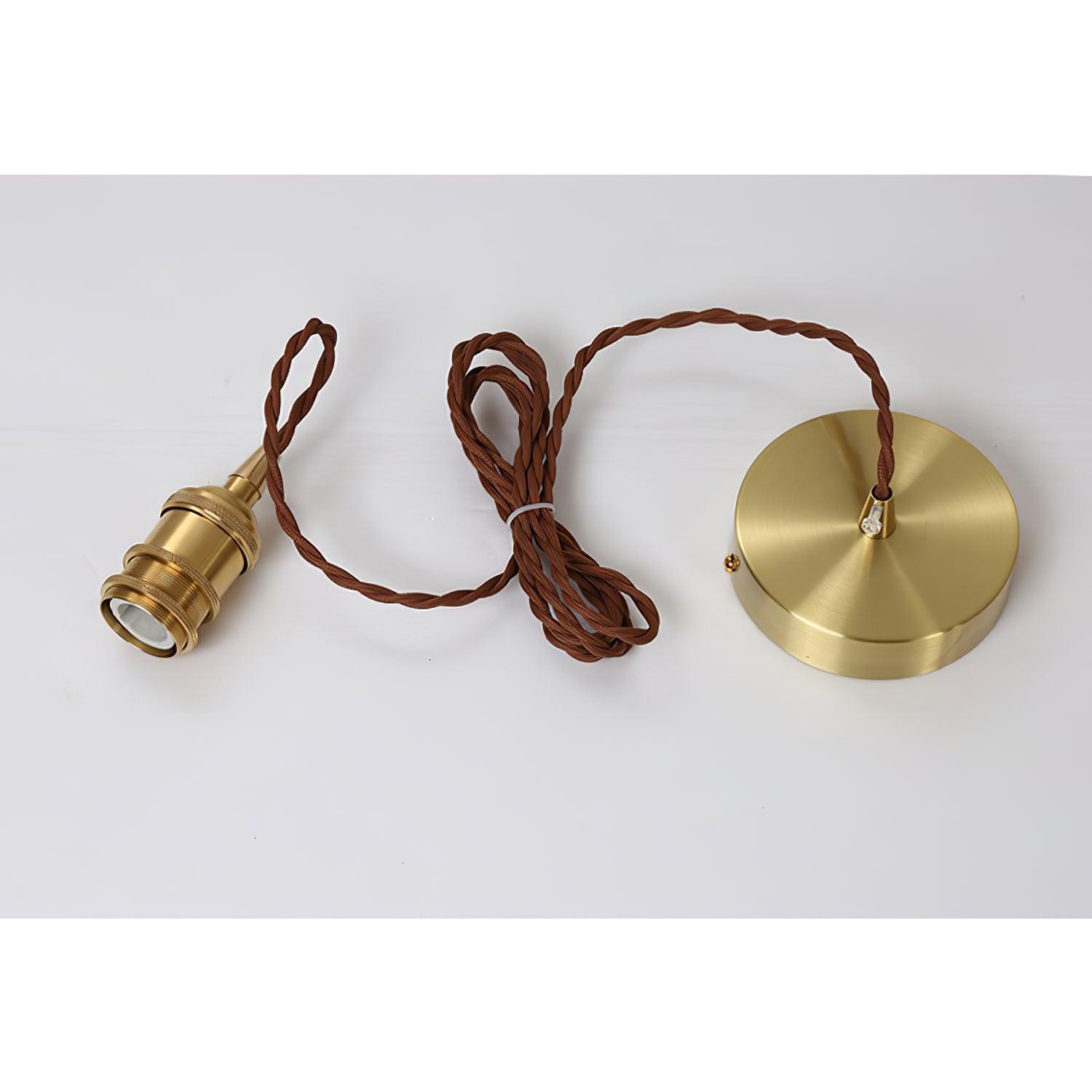 Vintage Brown Glass Pendant Light | Brass & Metal Hanging Lamp | E26/E27 LED Compatible | Warm Ambient Ceiling Lighting