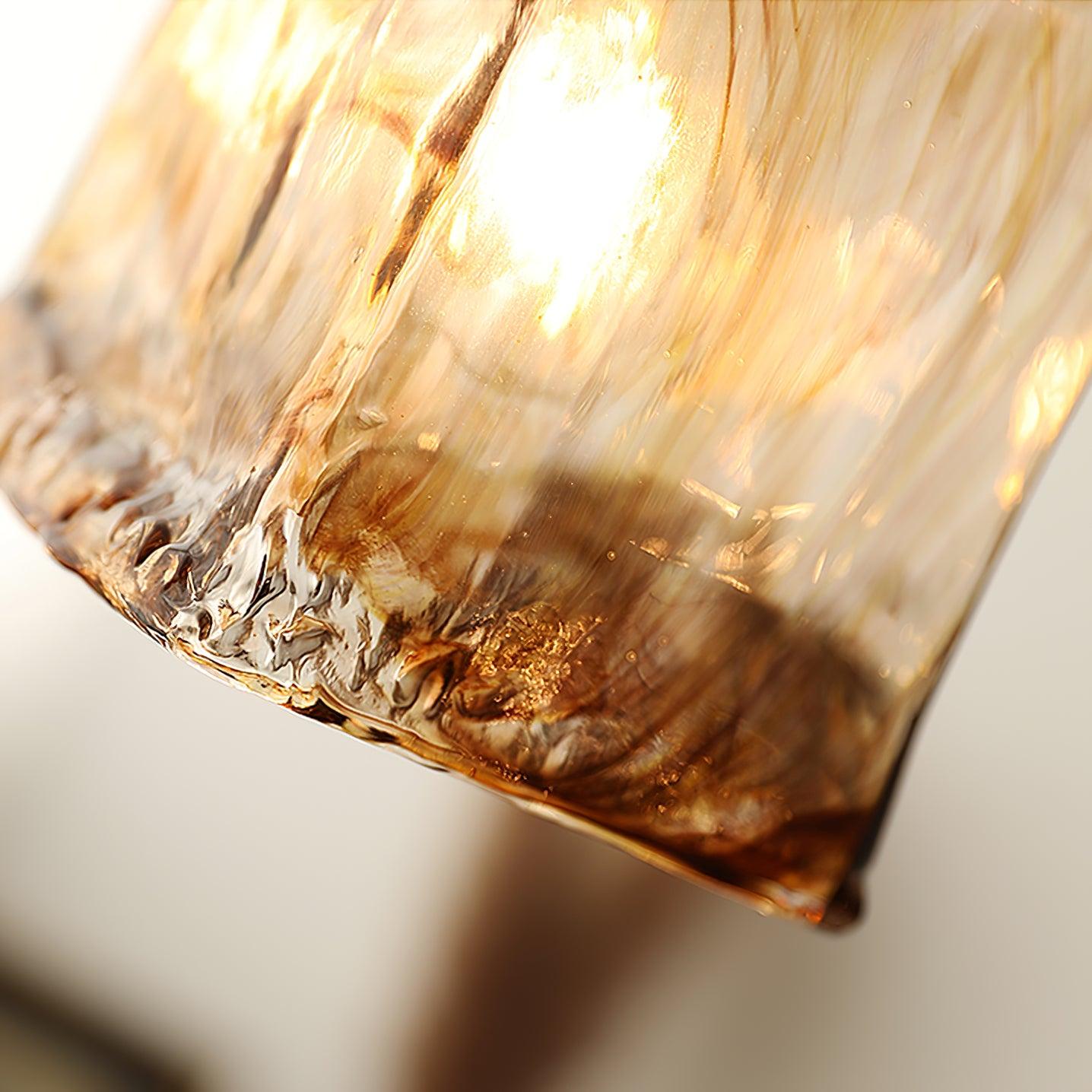 Vintage Brown Glass Pendant Light | Brass & Metal Hanging Lamp | E26/E27 LED Compatible | Warm Ambient Ceiling Lighting