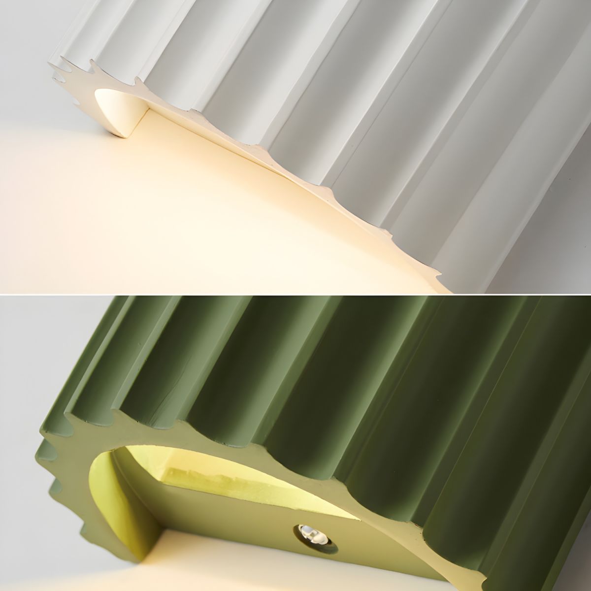 Modern Half-Round Resin Wall Lamp for Living Room | Up & Down Lighting | G9 Dual Light Fixture | Contemporary Indoor Wall Sconce