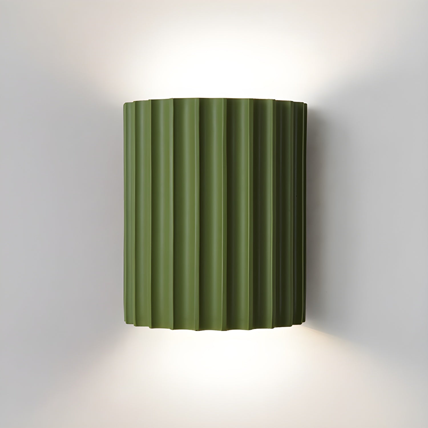 Modern Half-Round Resin Wall Lamp for Living Room | Up & Down Lighting | G9 Dual Light Fixture | Contemporary Indoor Wall Sconce