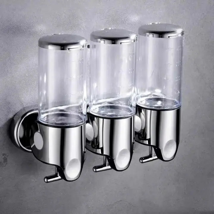 Wall-Mounted Soap Dispenser | Dish Soap Dispenser Set | Black, Silver & Transparent | SoapFlow