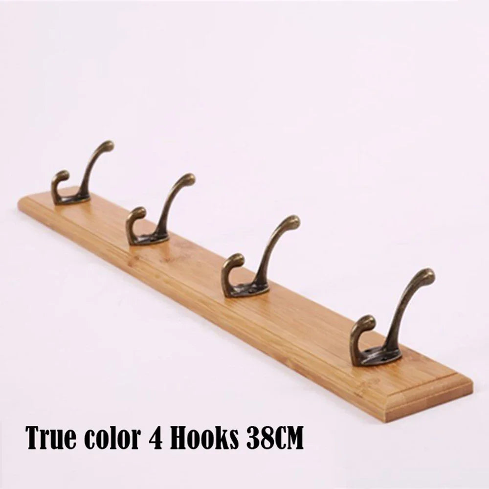 Wall Coat Rack Made of Solid Wood with Hooks for Coats & Hats