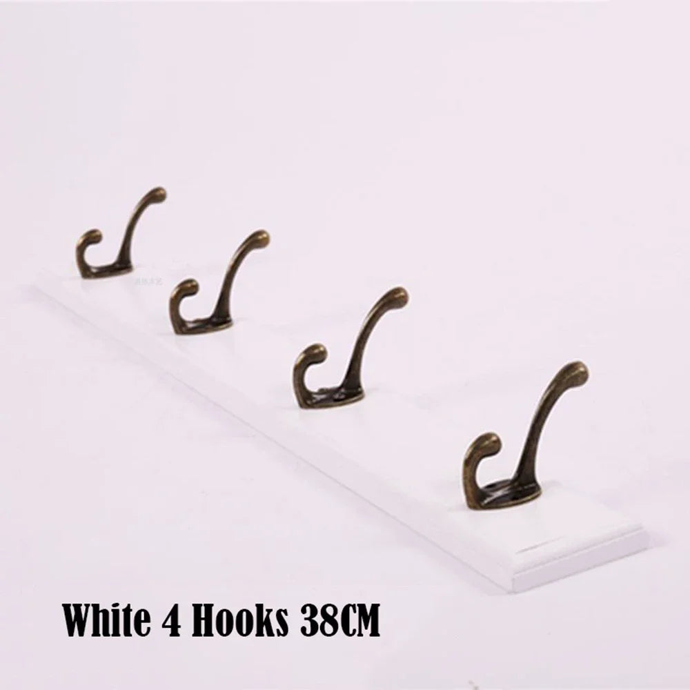 Wall Coat Rack Made of Solid Wood with Hooks for Coats & Hats