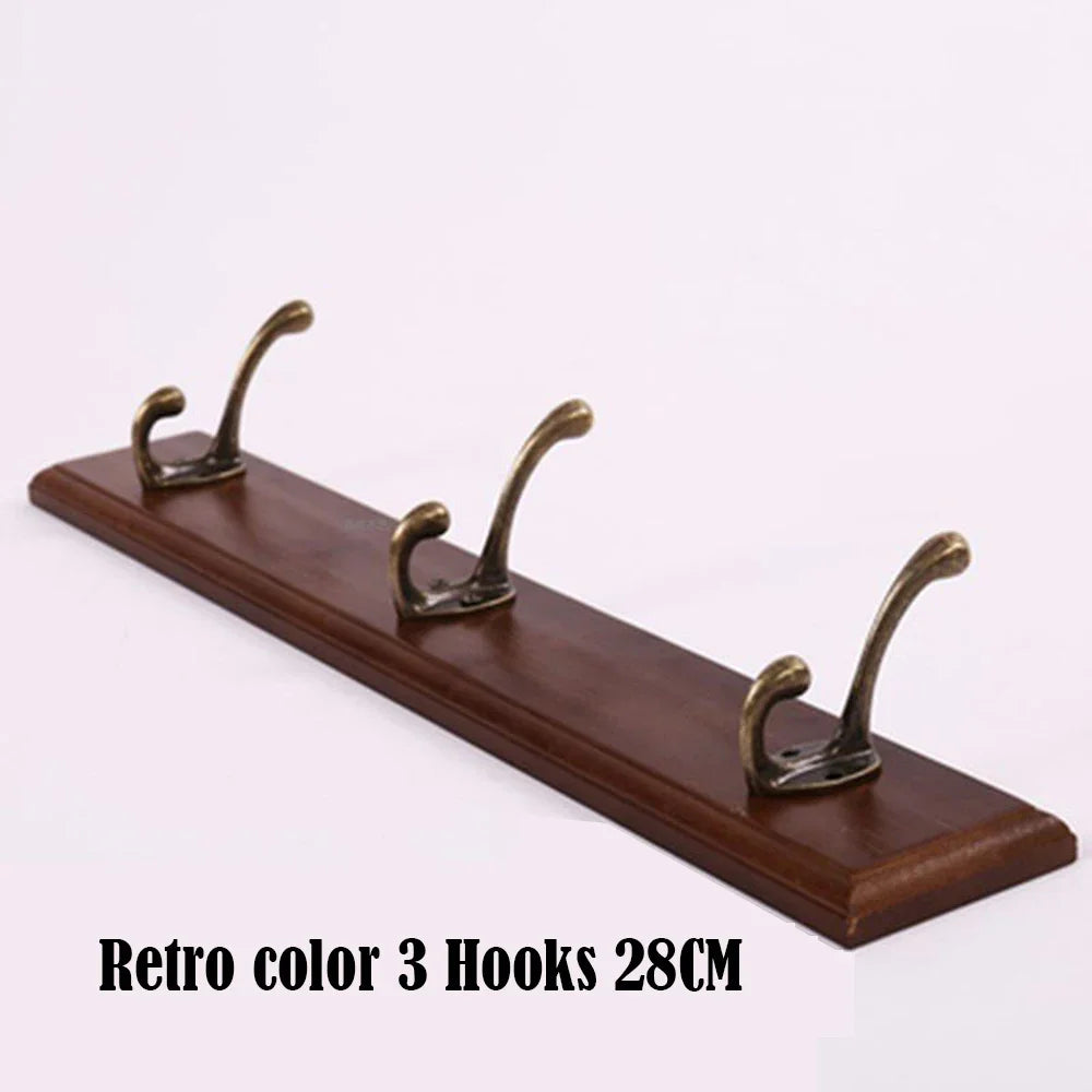 Wall Coat Rack Made of Solid Wood with Hooks for Coats & Hats