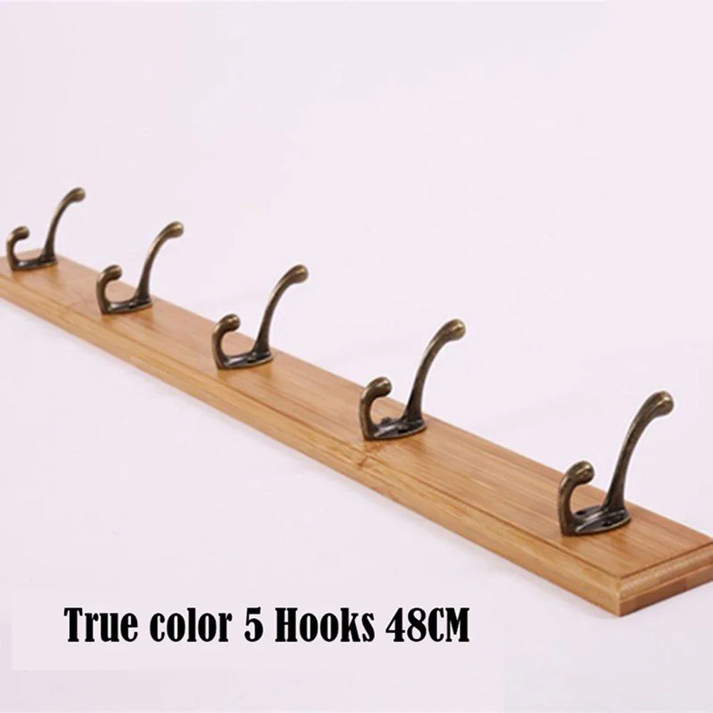 Wall Coat Rack Made of Solid Wood with Hooks for Coats & Hats