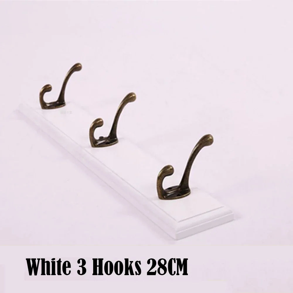 Wall Coat Rack Made of Solid Wood with Hooks for Coats & Hats