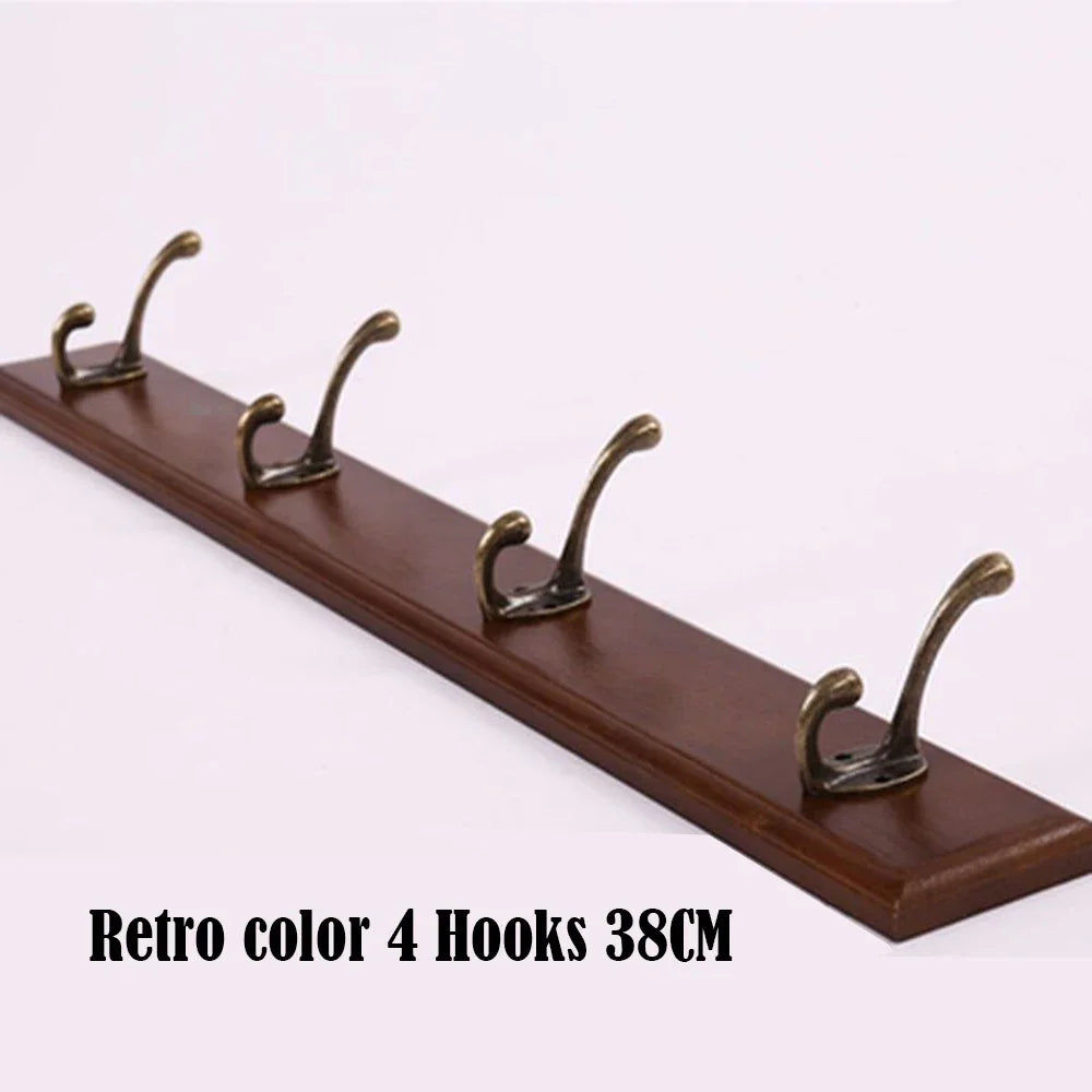 Wall Coat Rack Made of Solid Wood with Hooks for Coats & Hats