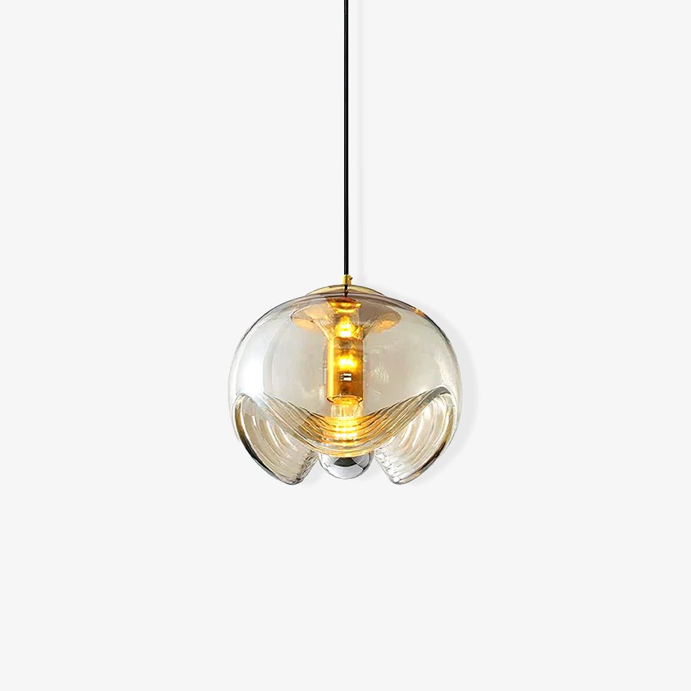 Wave Pendant Lamp | Modern Fluid Glass Hanging Light | E26/E27 LED/Edison Fixture | Adjustable Suspension Ceiling Lighting