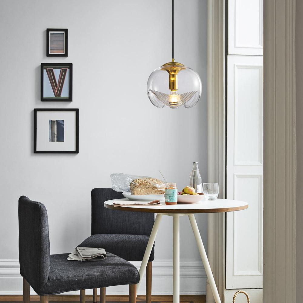 Wave Pendant Lamp | Modern Fluid Glass Hanging Light | E26/E27 LED/Edison Fixture | Adjustable Suspension Ceiling Lighting