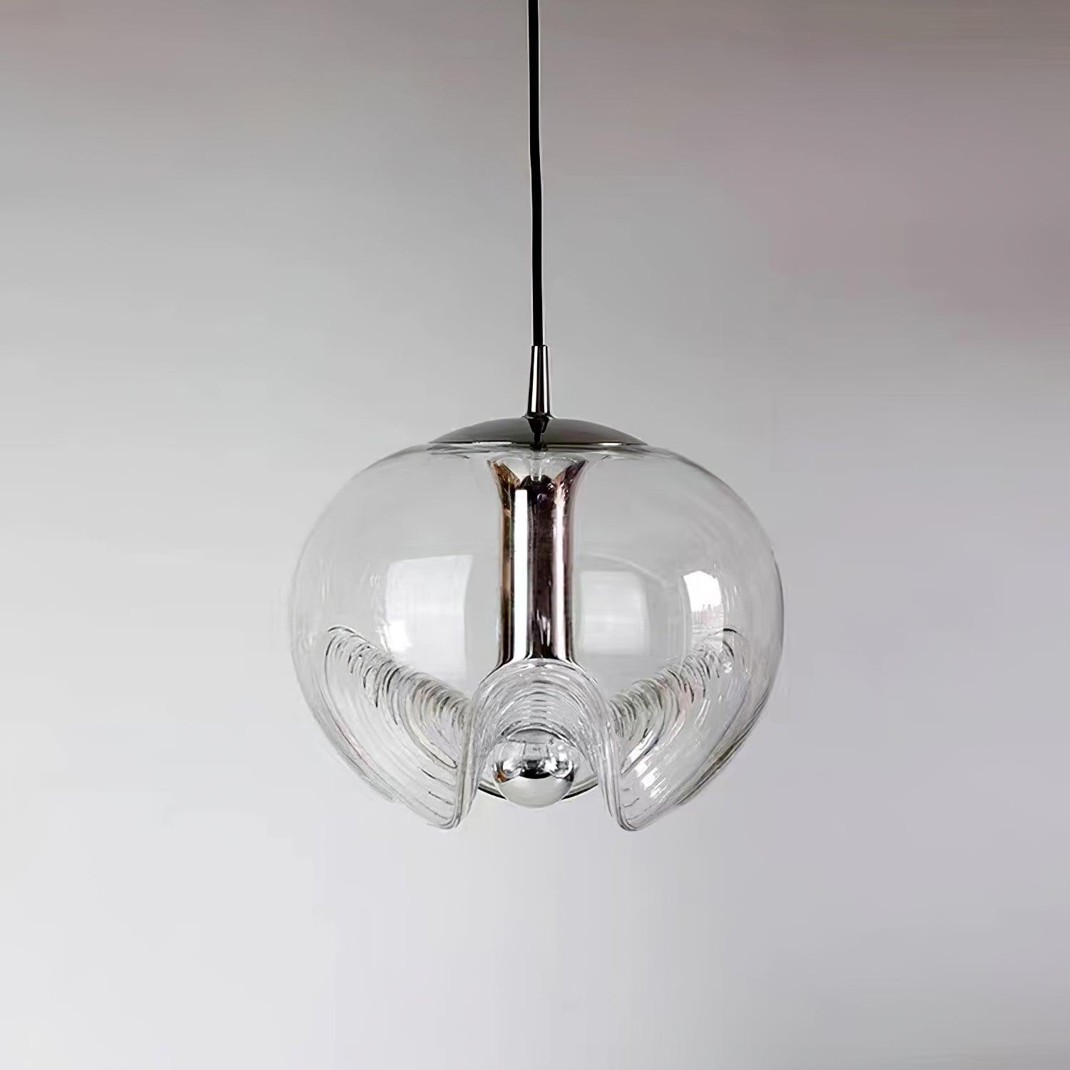Wave Pendant Lamp | Modern Fluid Glass Hanging Light | E26/E27 LED/Edison Fixture | Adjustable Suspension Ceiling Lighting
