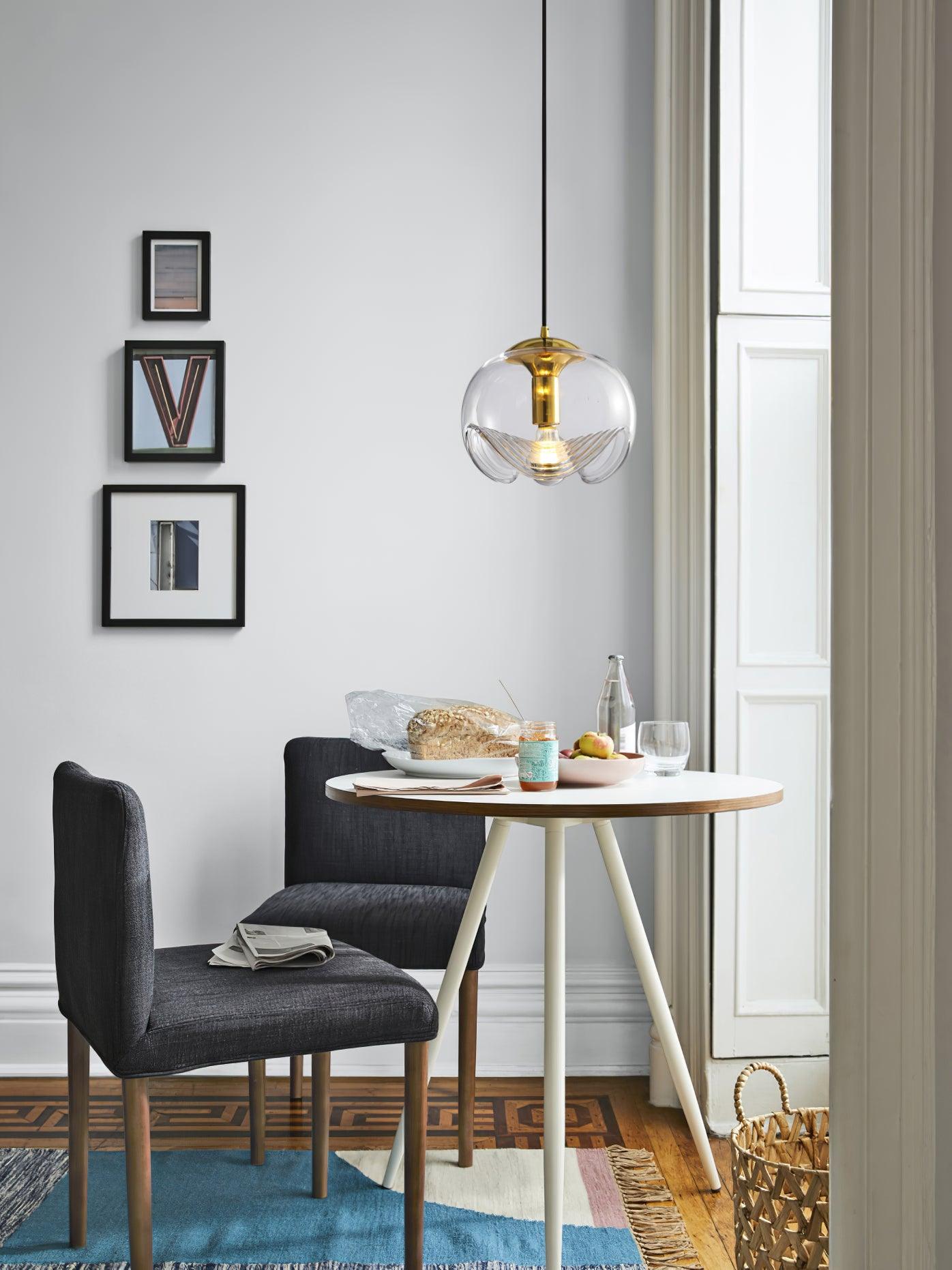 Wave Pendant Lamp | Modern Fluid Glass Hanging Light | E26/E27 LED/Edison Fixture | Adjustable Suspension Ceiling Lighting
