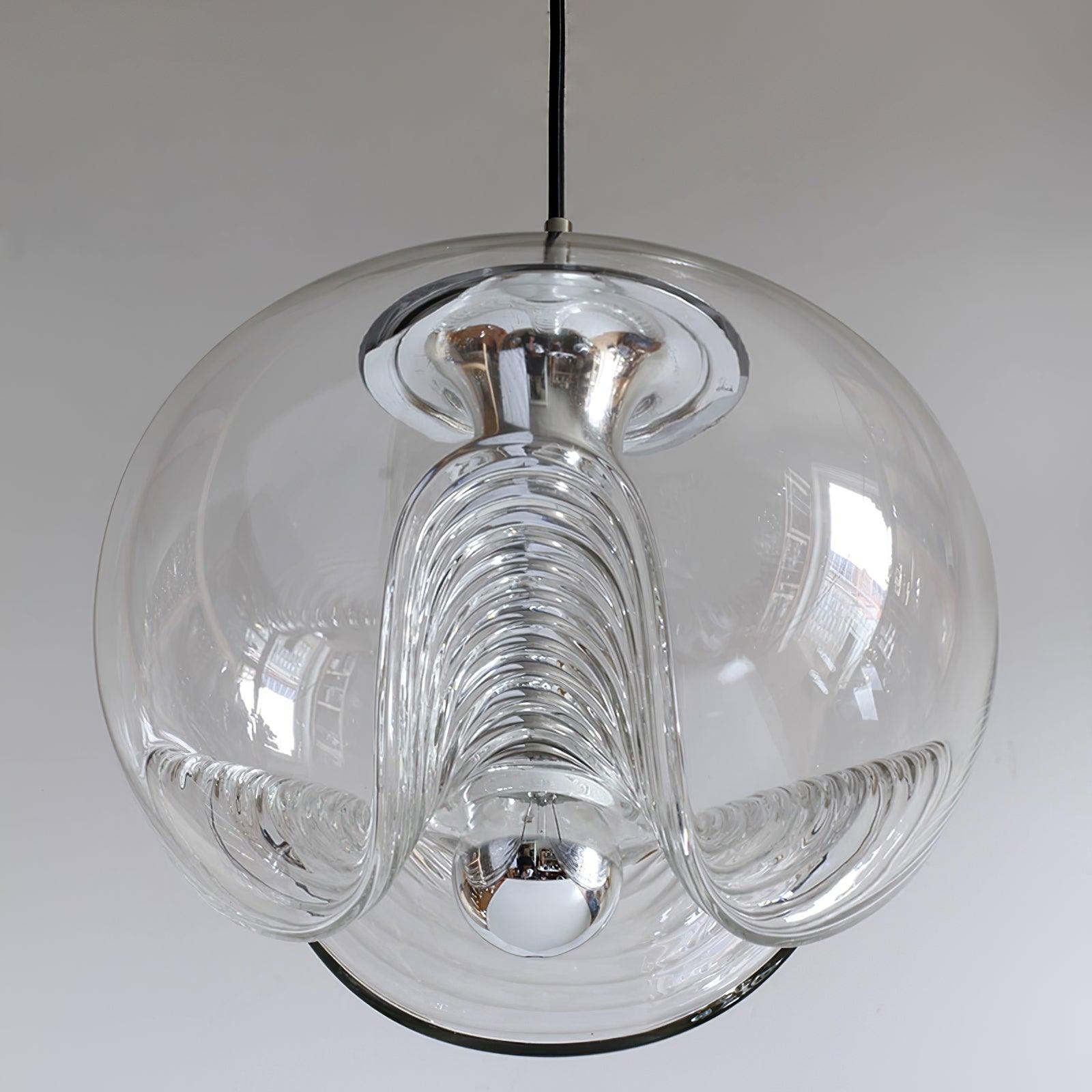 Wave Pendant Lamp | Modern Fluid Glass Hanging Light | E26/E27 LED/Edison Fixture | Adjustable Suspension Ceiling Lighting