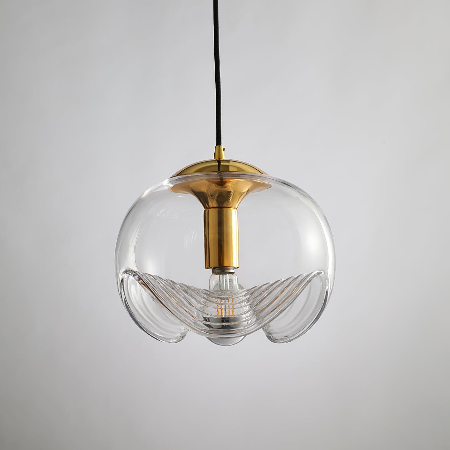 Wave Pendant Lamp | Modern Fluid Glass Hanging Light | E26/E27 LED/Edison Fixture | Adjustable Suspension Ceiling Lighting