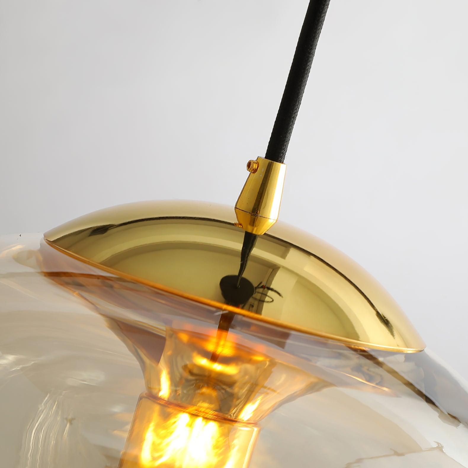 Wave Pendant Lamp | Modern Fluid Glass Hanging Light | E26/E27 LED/Edison Fixture | Adjustable Suspension Ceiling Lighting