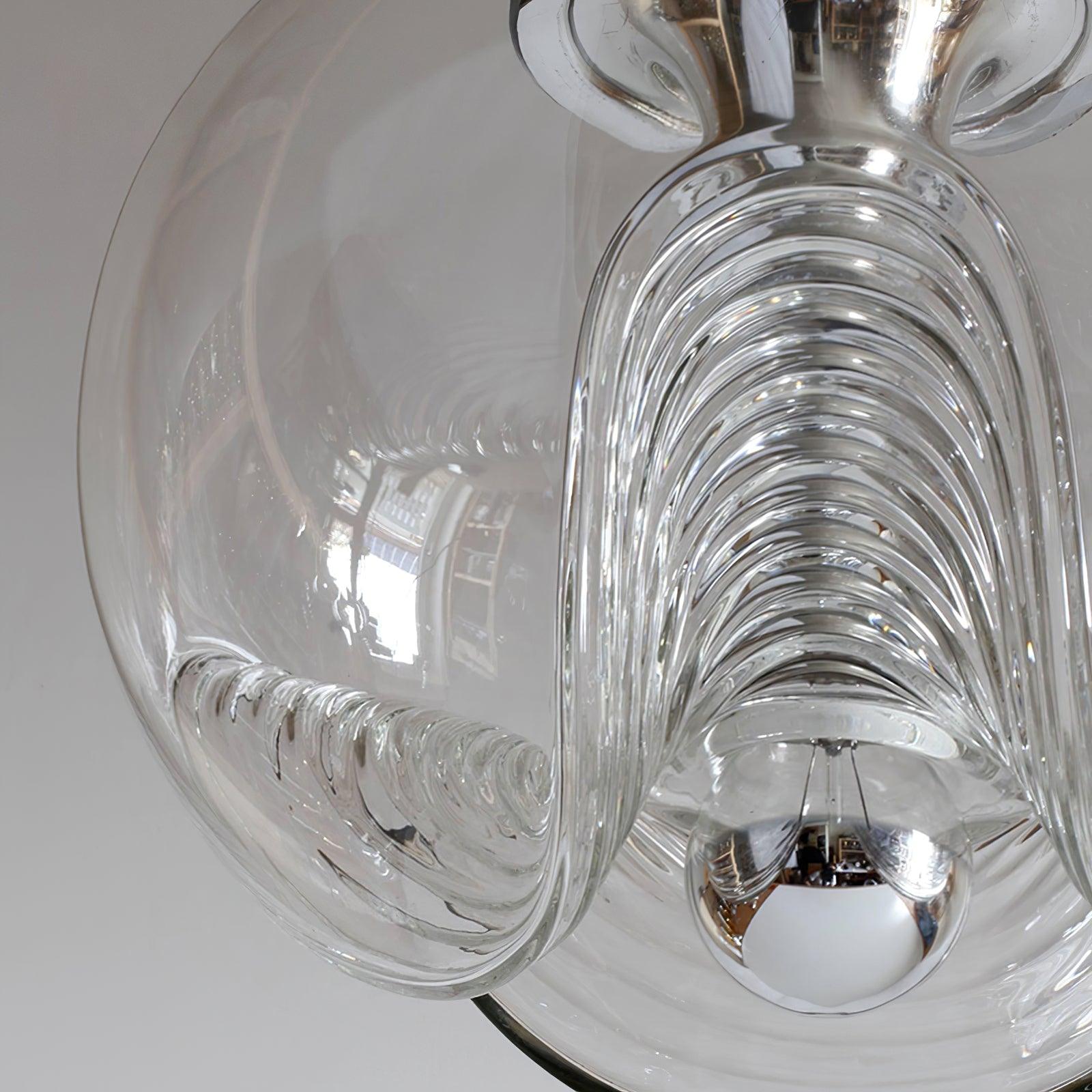 Wave Pendant Lamp | Modern Fluid Glass Hanging Light | E26/E27 LED/Edison Fixture | Adjustable Suspension Ceiling Lighting
