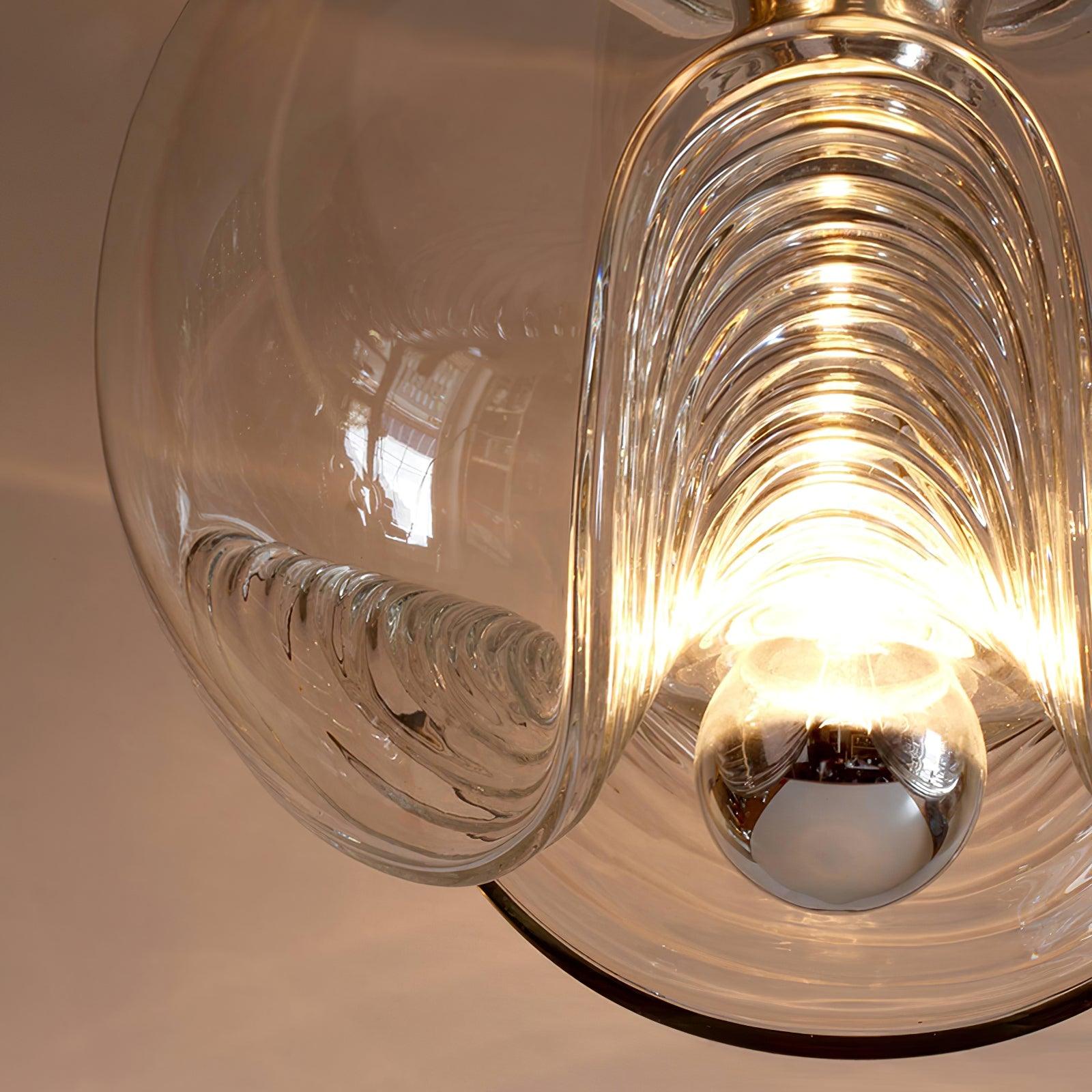Wave Pendant Lamp | Modern Fluid Glass Hanging Light | E26/E27 LED/Edison Fixture | Adjustable Suspension Ceiling Lighting
