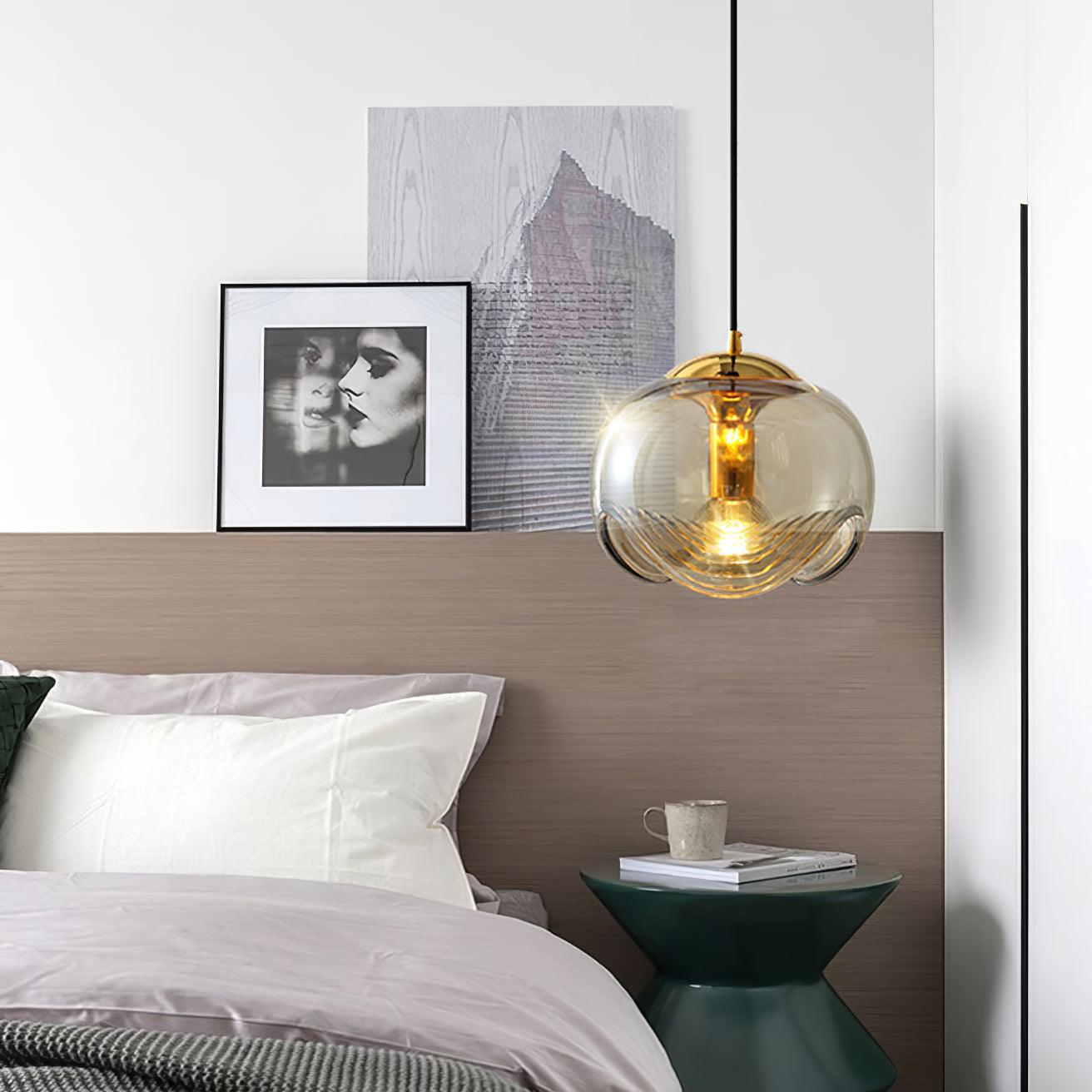Wave Pendant Lamp | Modern Fluid Glass Hanging Light | E26/E27 LED/Edison Fixture | Adjustable Suspension Ceiling Lighting