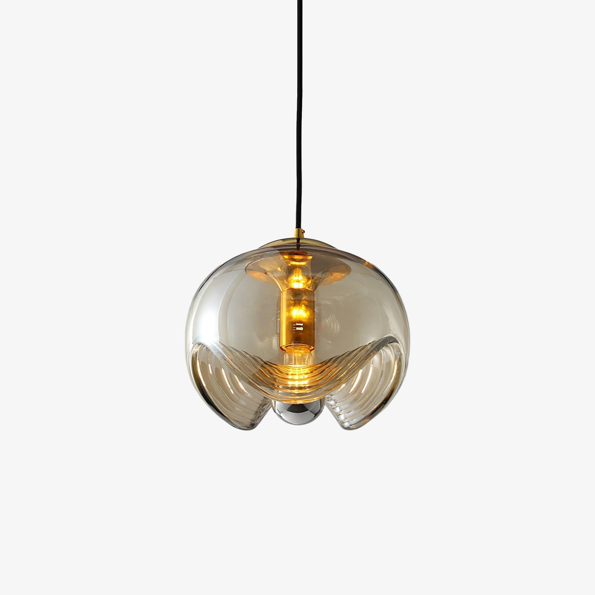 Wave Pendant Lamp | Modern Fluid Glass Hanging Light | E26/E27 LED/Edison Fixture | Adjustable Suspension Ceiling Lighting