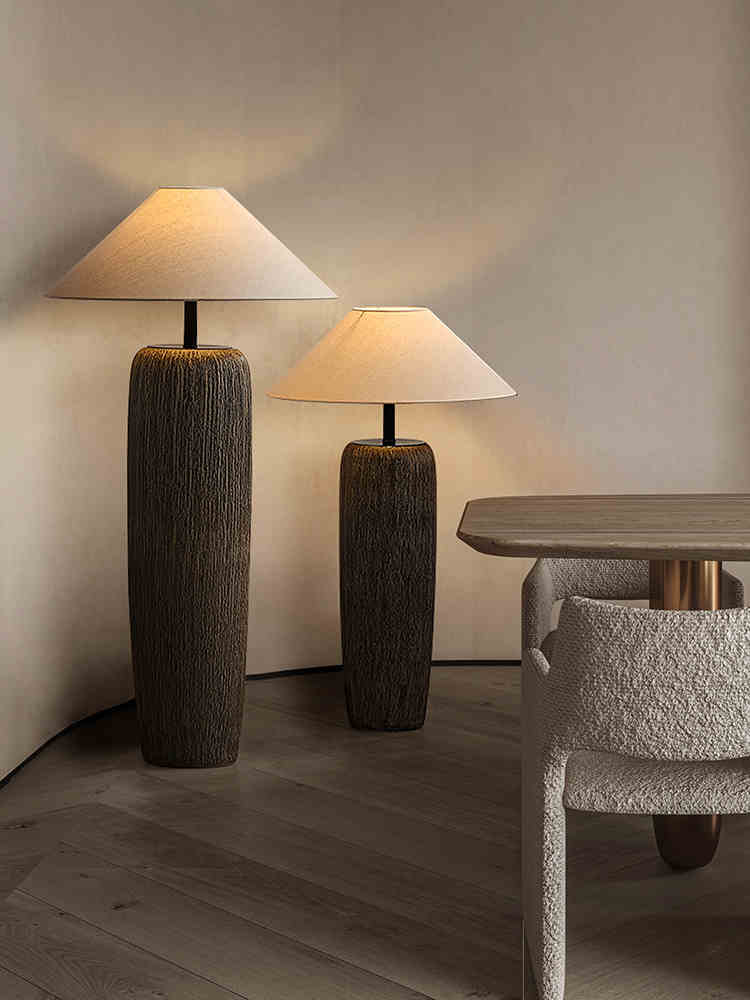 Weathered Wooden Floor Lamp