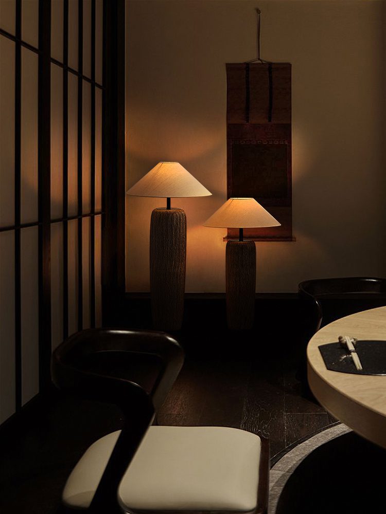 Weathered Wooden Floor Lamp