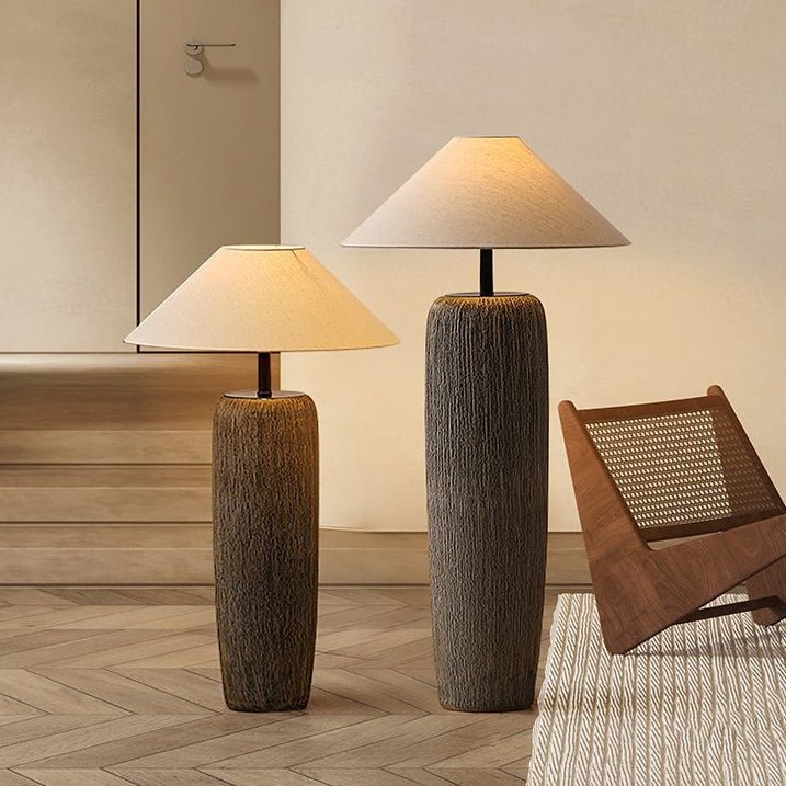 Weathered Wooden Floor Lamp