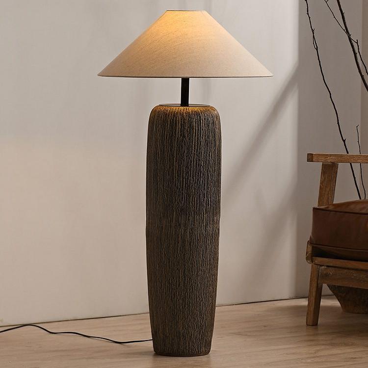Weathered Wooden Floor Lamp