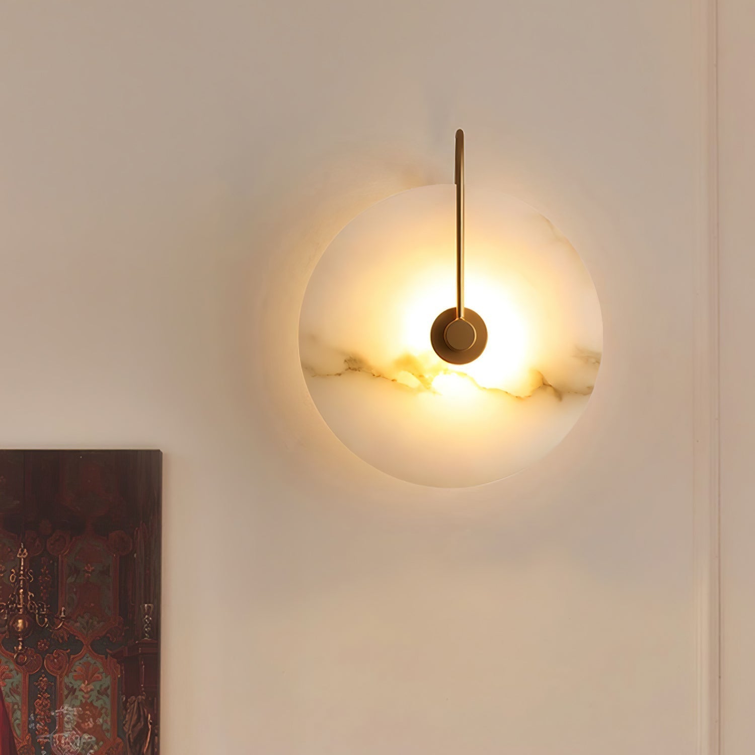 Alabaster LED Wall Lamp | Organic Stone-Inspired Sconce | Warm to Cool Adjustable Light | Bedroom Hallway Living Room