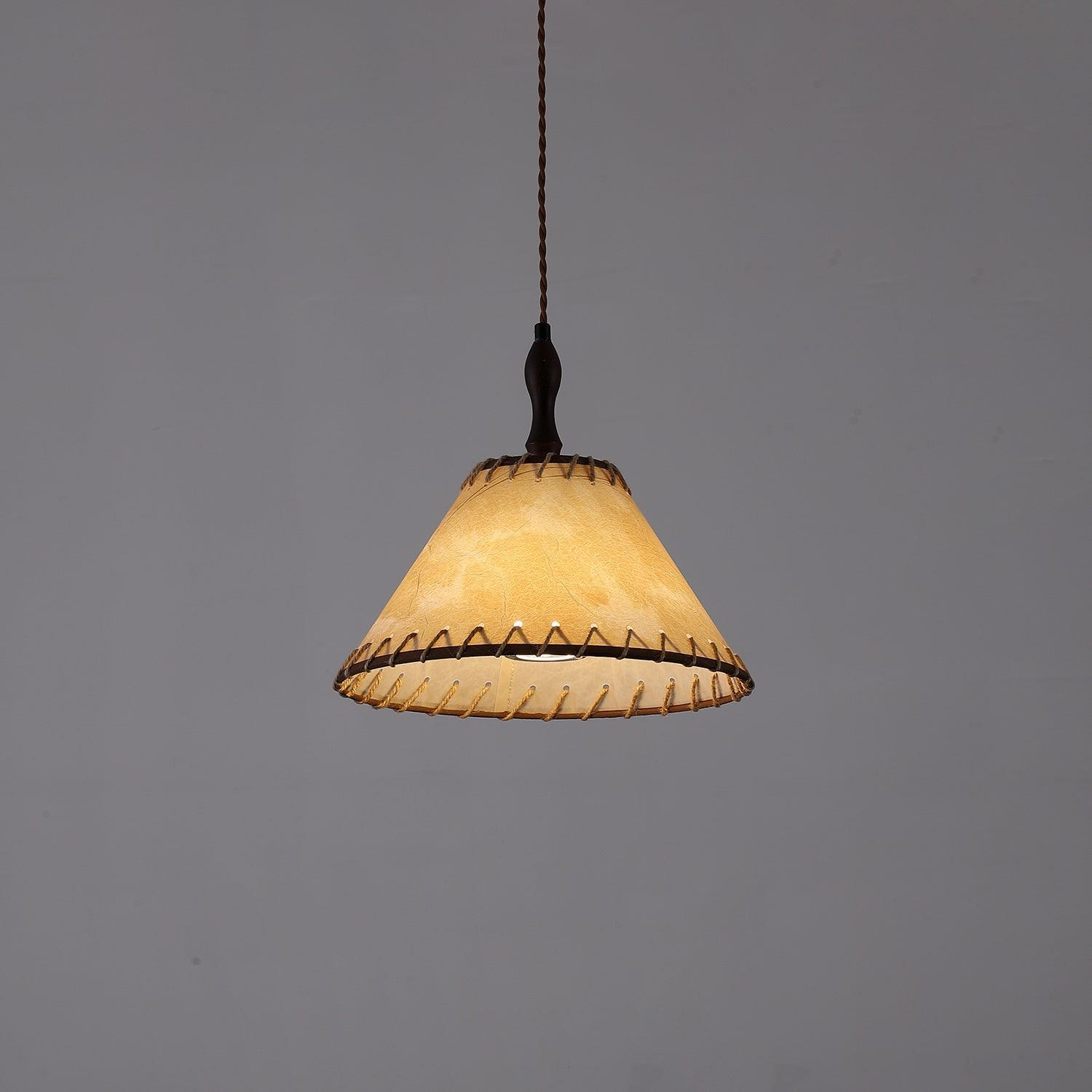 Wood and Fabric Pendant Lamp Scandinavian Natural Hanging Light | Soft Diffused Lighting | E26 E27 Compatible | Dining Living Room Ceiling Light