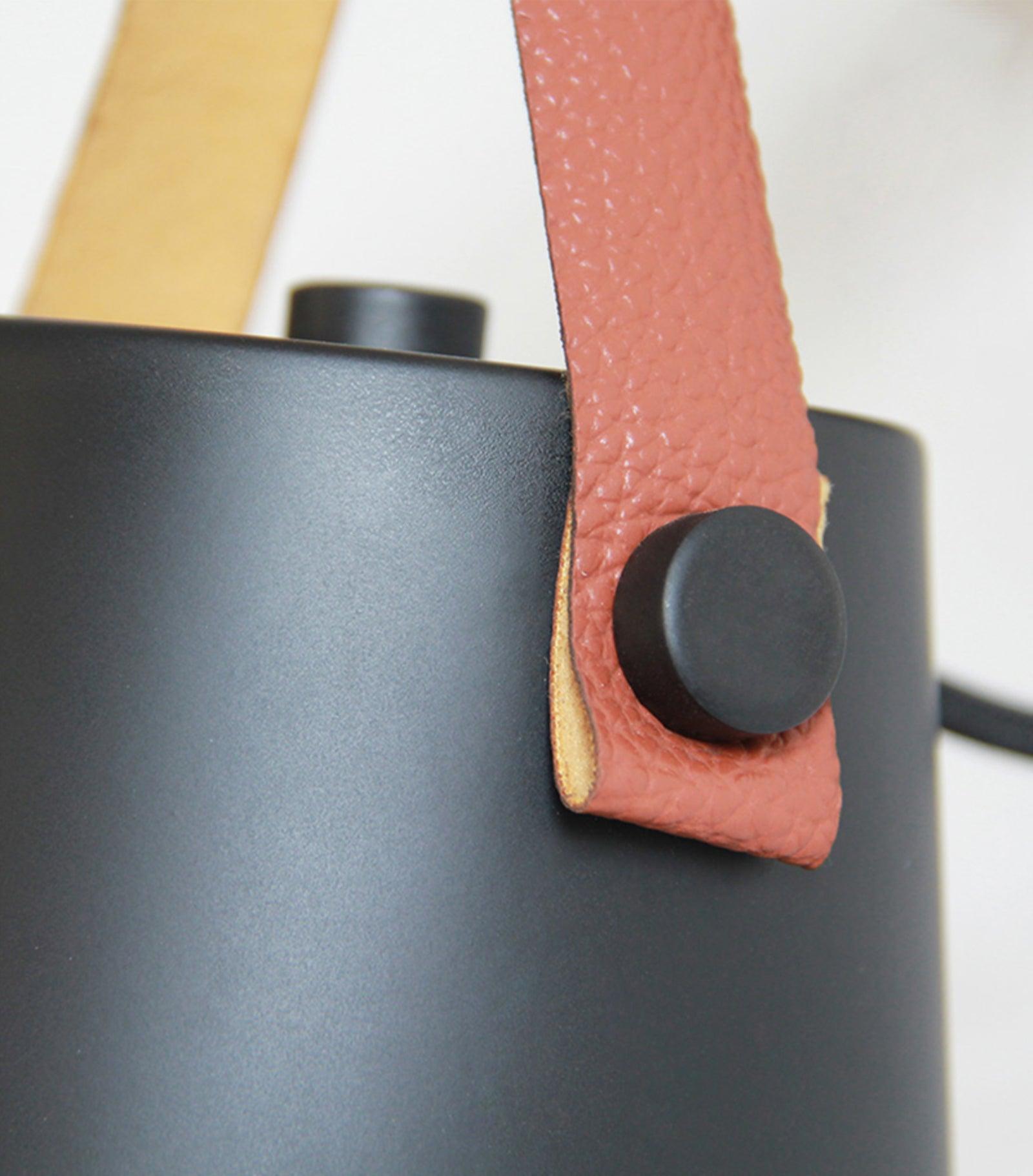 Scandinavian Wooden Wall Lamp Conical Design | Leather Strap Detail | E26/E27 LED Compatible | Modern Indoor Lighting