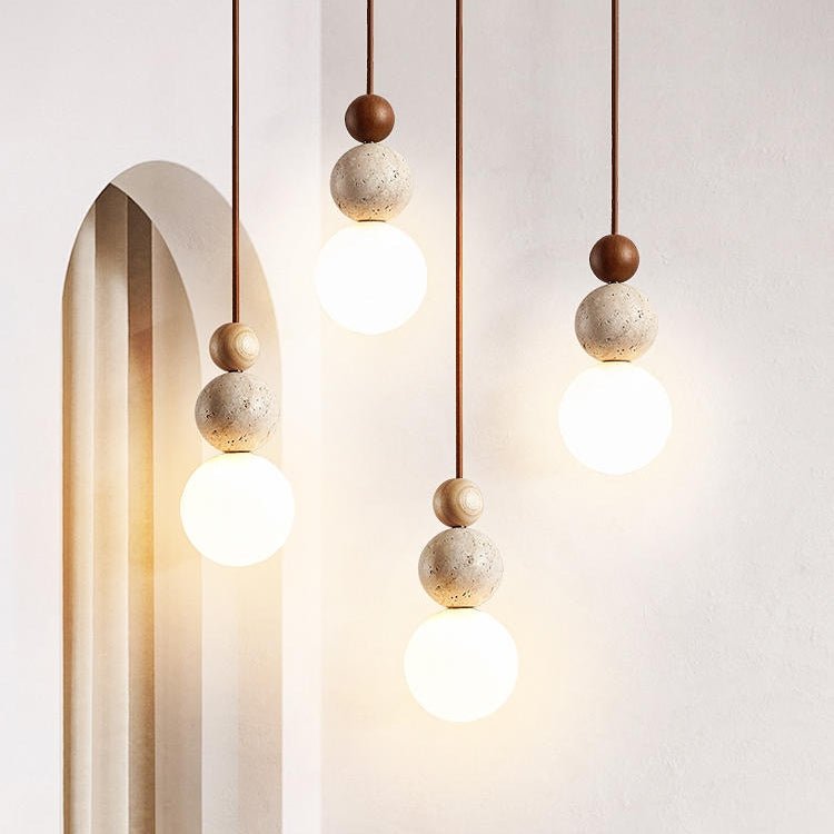 Modern travertine pendant lamp in simple style