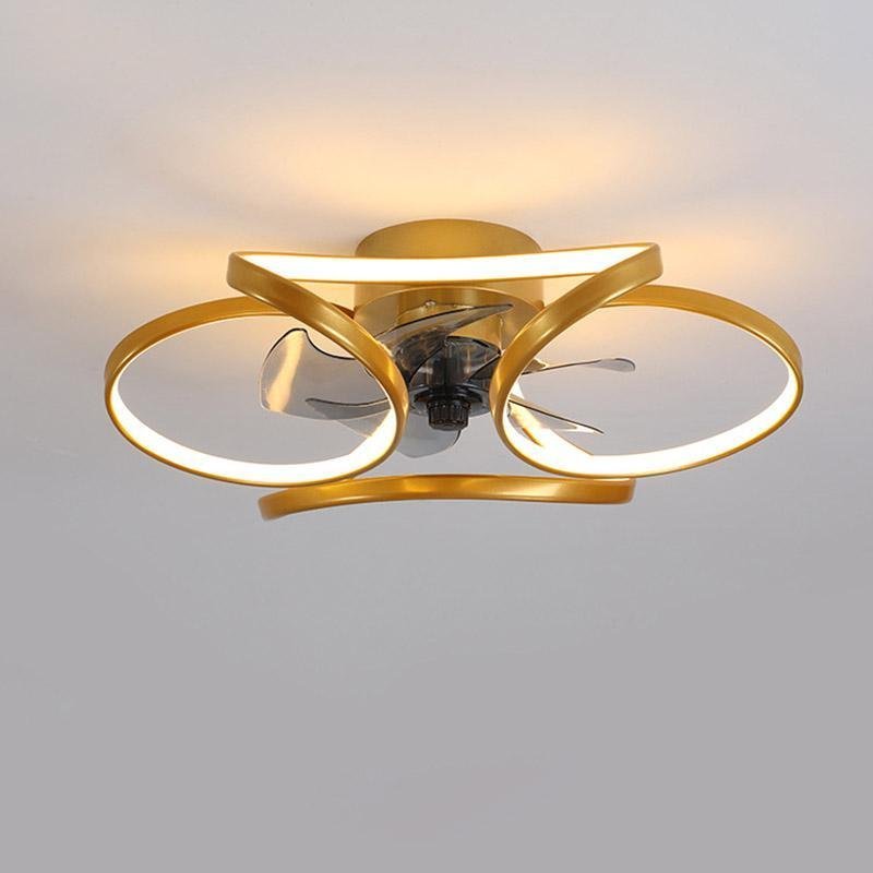 Flower LED modern built-in ceiling fan with remote control