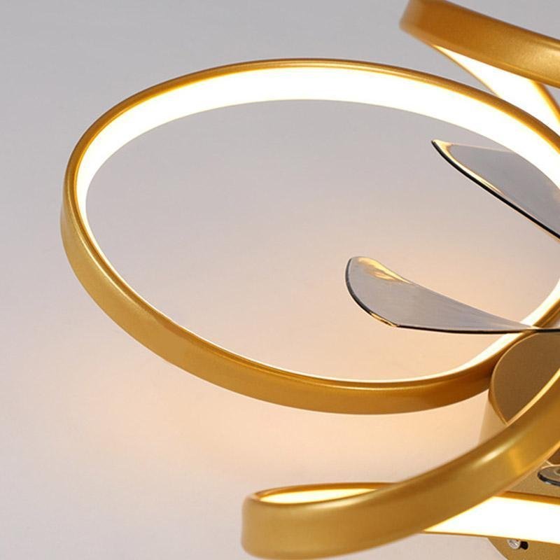 Flower LED modern built-in ceiling fan with remote control