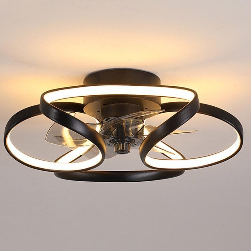 Flower LED modern built-in ceiling fan with remote control