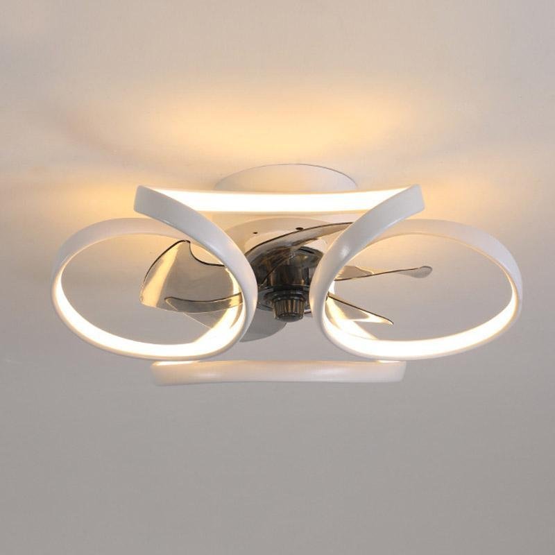 Flower LED modern built-in ceiling fan with remote control