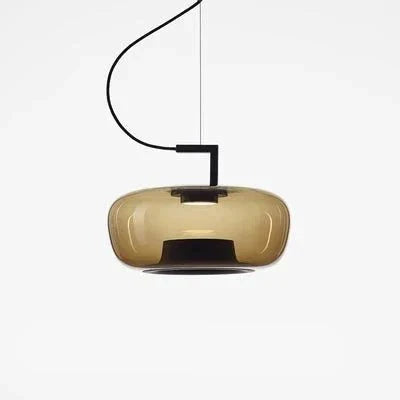 Scandinavian Modern Kitchen Pendant Lamp with Glass Globe | E27 LED Ceiling Light | Iron & Glass Stone | Dining Table Hanging Light